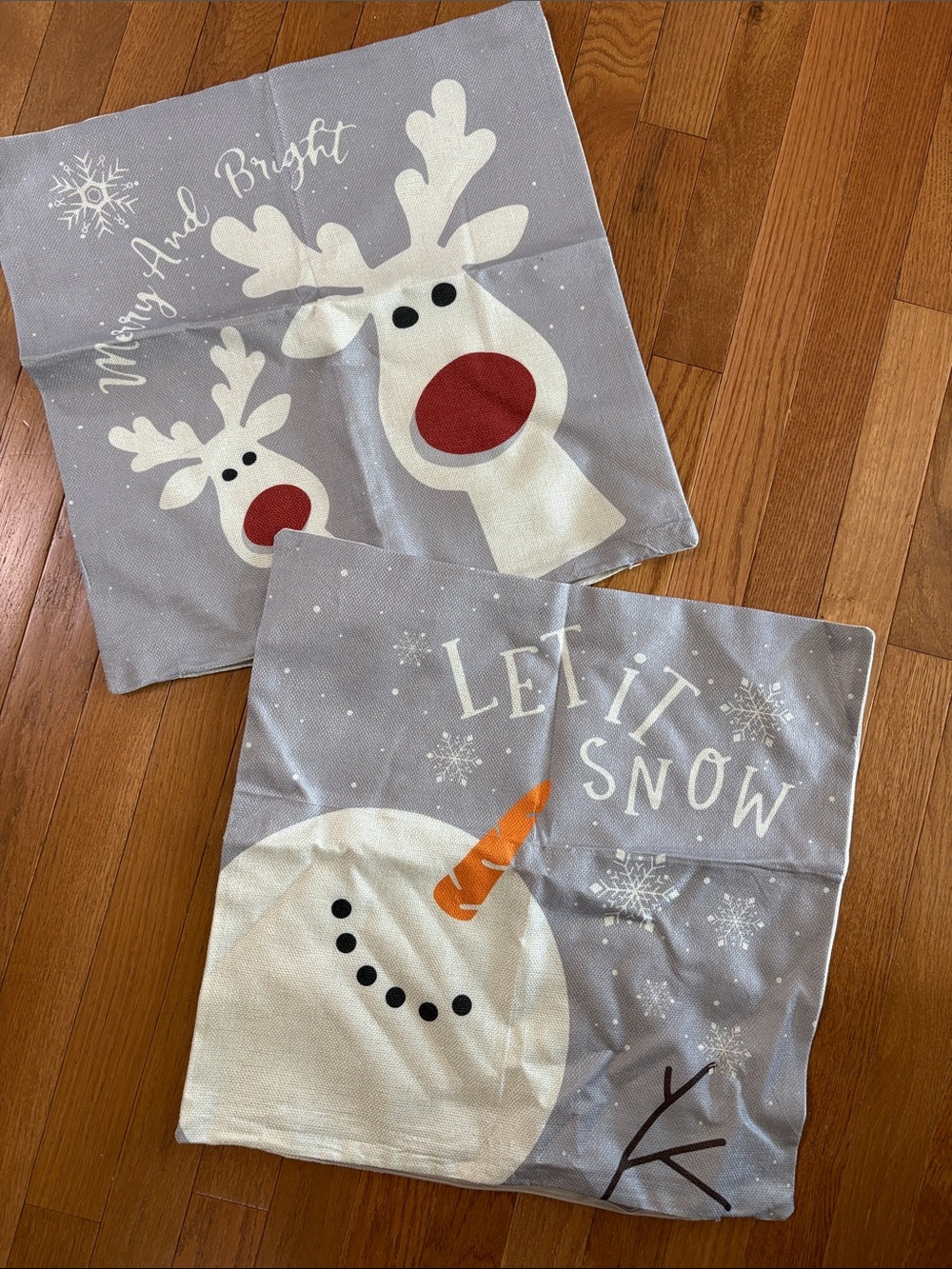 Christmas throw pillow case covers set of two